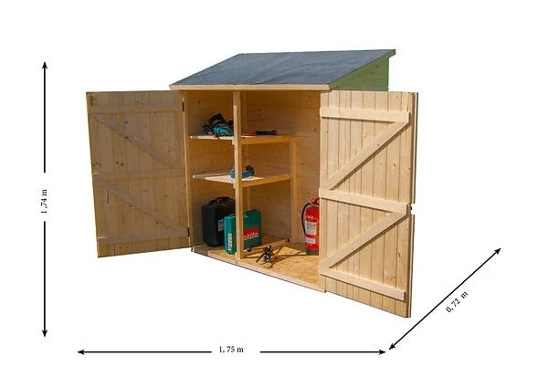 Abri de jardin mural - Bois - 1m2