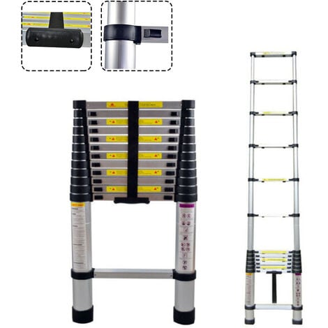 STANEW Aluminium Échelle pliante 3.8M Télescopique Pliable