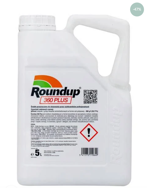 Roundup 360 Plus 5L – Désherbant Puissant à Base de Glyphosate